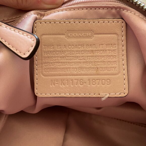 EUC Coach Poppy Signature Print Baby Pink/Tan Satchel Purse - Picture 11 of 12